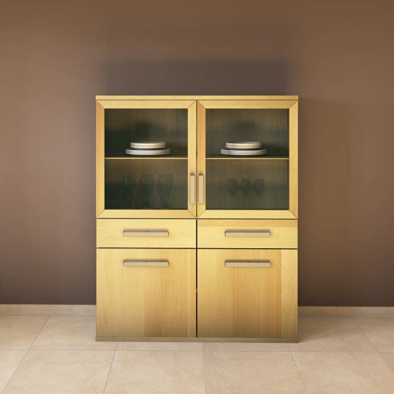 Esszimmer Highboard mit Glastüren - Flachsockel Buche von Göhring