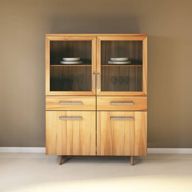 Esszimmer Highboard mit Glastüren - Retrofüße Kernbuche Esszimmer Highboard mit Glastüren - Retrofüße Kernbuche von Göhring