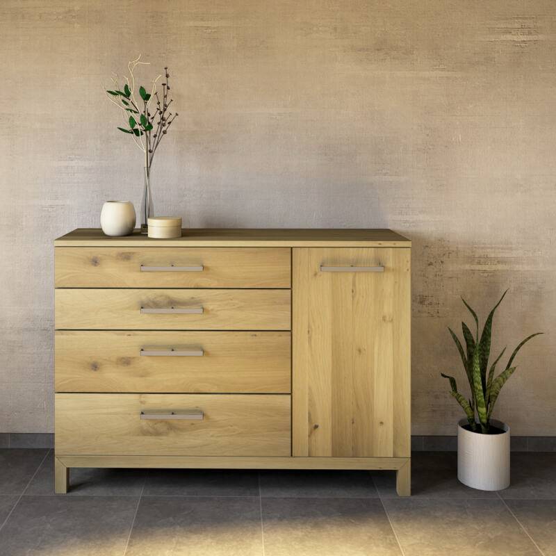 Esszimmer-Sidebaord Lino mit Sockelgestell - 150cm Wildeiche weiß geölt Esszimmer-Sidebaord Lino mit Sockelgestell - 150cm Wildeiche weiß geölt von Göhring