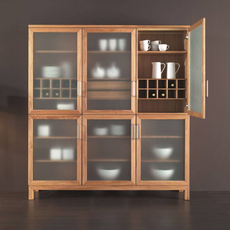 Esszimmer Vitrine mit Besteck- und Weineinsatz Wildeiche von Göhring