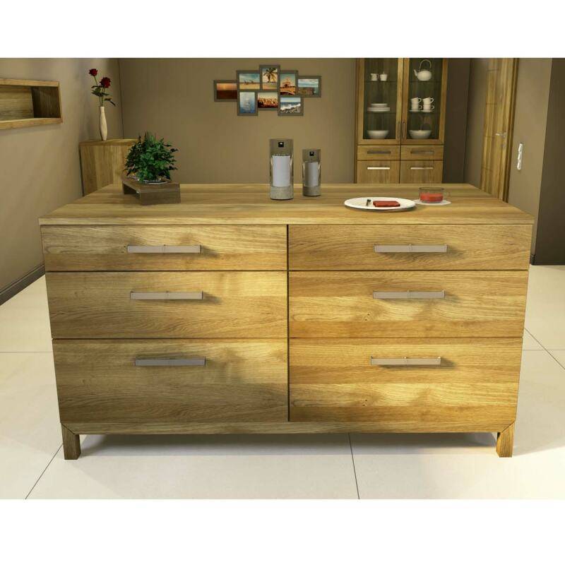 Freistehende Massivholz Kücheninsel mit offenem Regal Eiche von Göhring