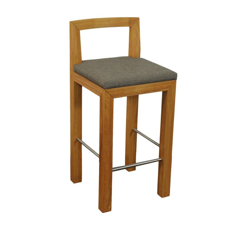 Gepolsterte Barhocker mit Lehne Kernbuche Microfaser von Göhring