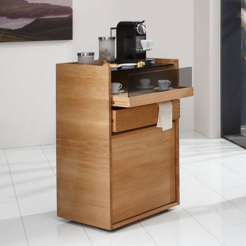 Hochwertiges Kaffeeschränkchen Massivholz Wildeiche weiß geölt Hochwertiges Kaffeeschränkchen Massivholz Wildeiche weiß geölt von Göhring