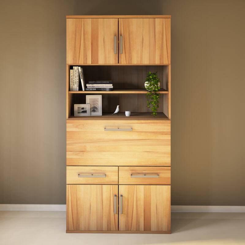 Hoher Wohnzimmerschrank mit Klapptür Kernbuche von Göhring