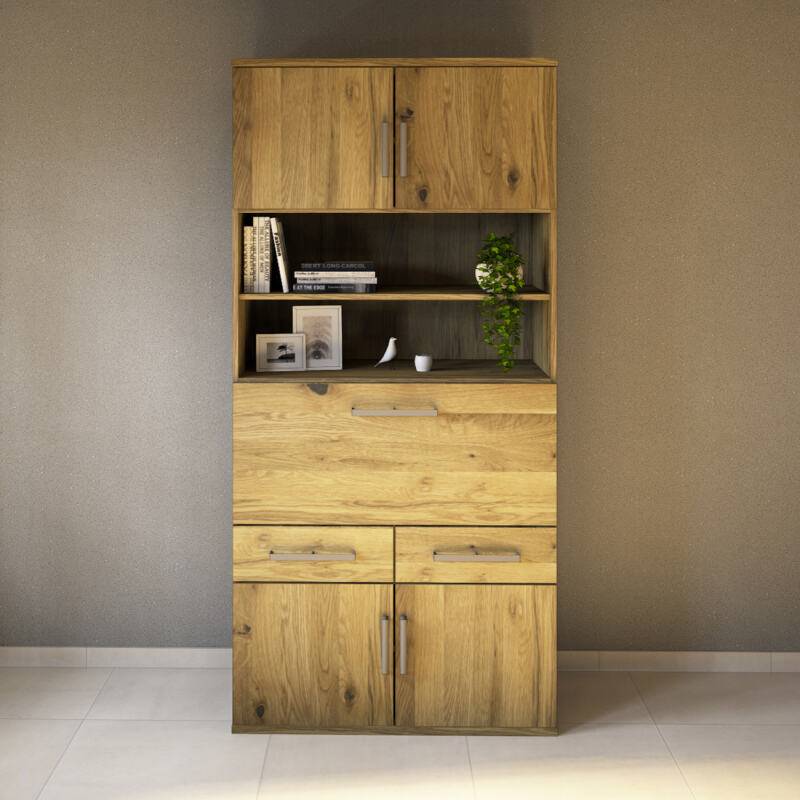 Hoher Wohnzimmerschrank mit Klapptür Wildeiche Hoher Wohnzimmerschrank mit Klapptür Wildeiche von Göhring