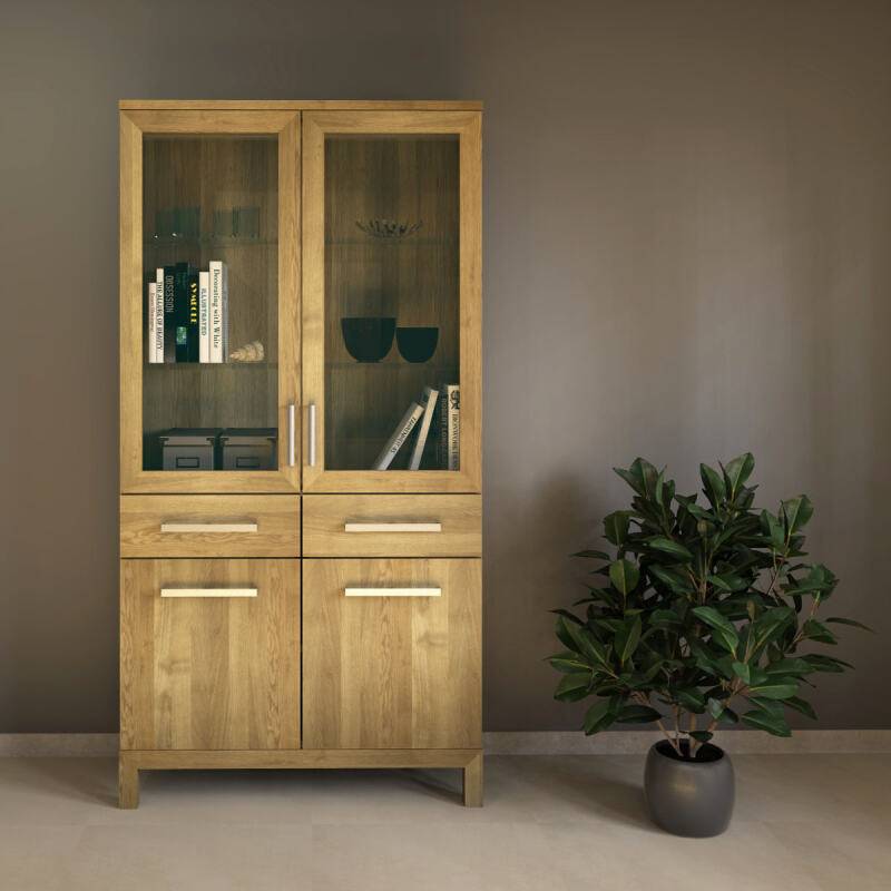 Holz Vitrine mit Glastür LINO Eiche von Göhring