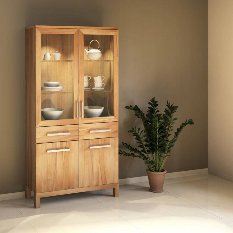 Holz Vitrine mit Glastür LINO Kernbuche von Göhring
