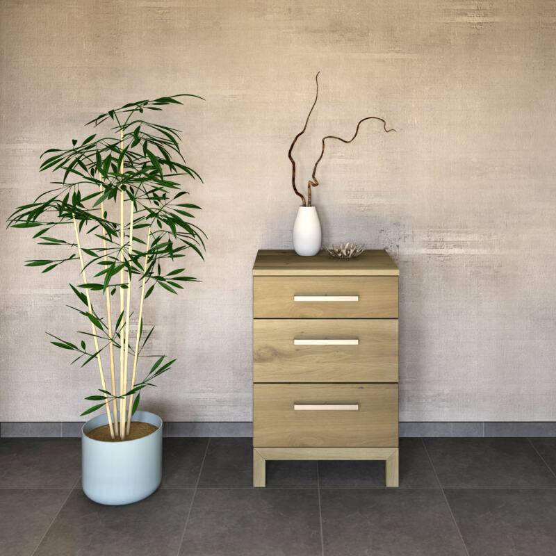 Kleine Schubladenkommode Massivholz Wildeiche weiß geölt von Göhring