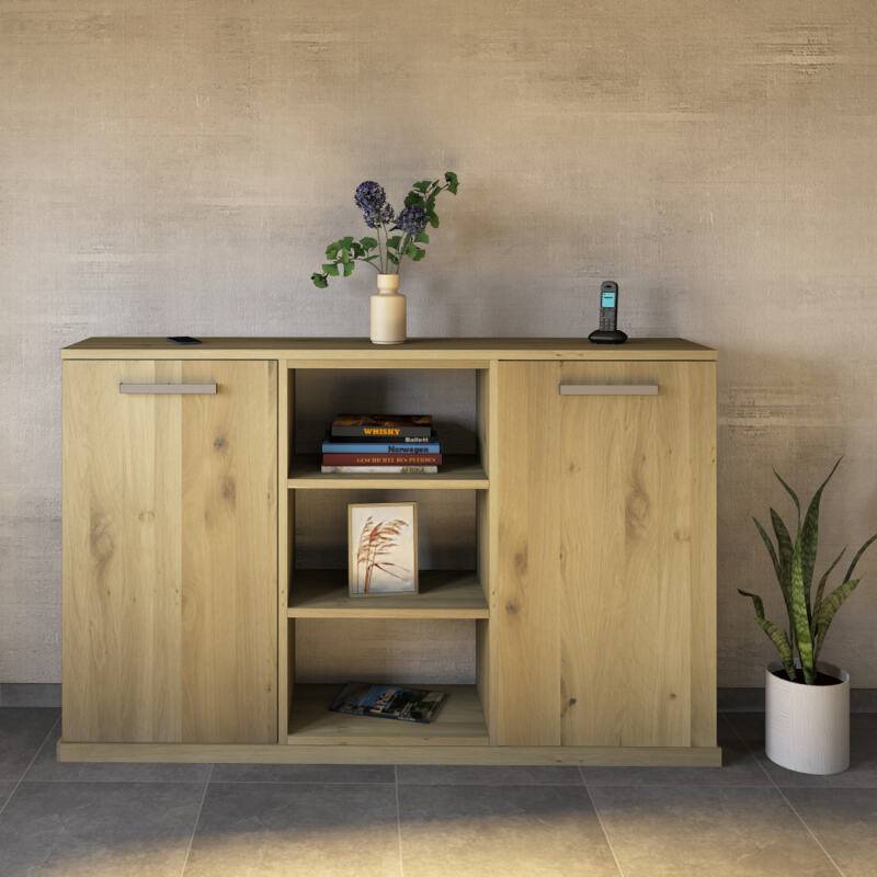 Kommode mit Regal Massivholz Wildeiche weiß geölt Kommode mit Regal Massivholz Wildeiche weiß geölt von Göhring