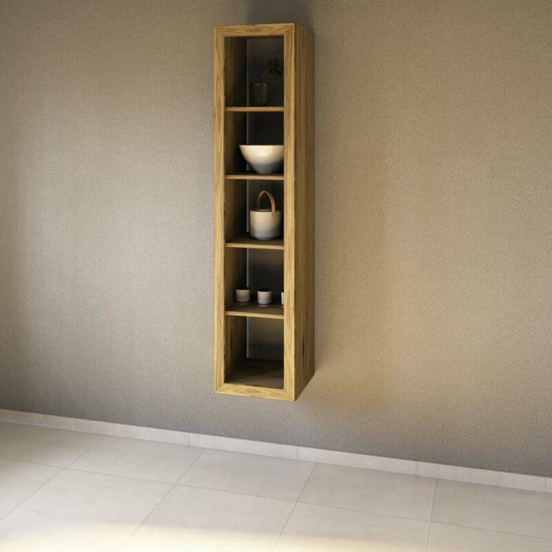 Langes Massivholz Hängeregal - Tiefe 38 cm Wildeiche von Göhring