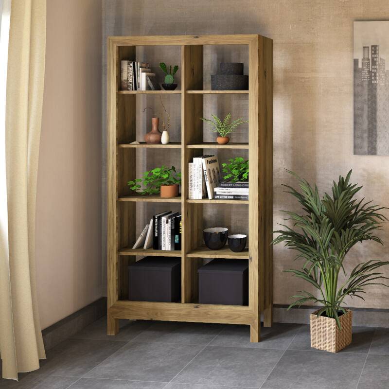 Lino Regal aus Massivholz - 100 x 31,6 x 192 cm Wildeiche von Göhring