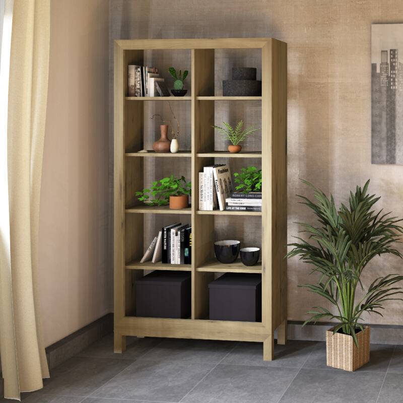 Lino Regal aus Massivholz - 100 x 31,6 x 192 cm Wildeiche weiß geölt von Göhring