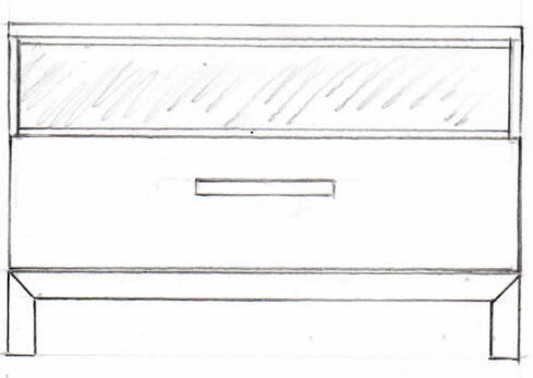 Massives TV Lowboard mit Schublade und offenem Fach Nussbaum von Göhring
