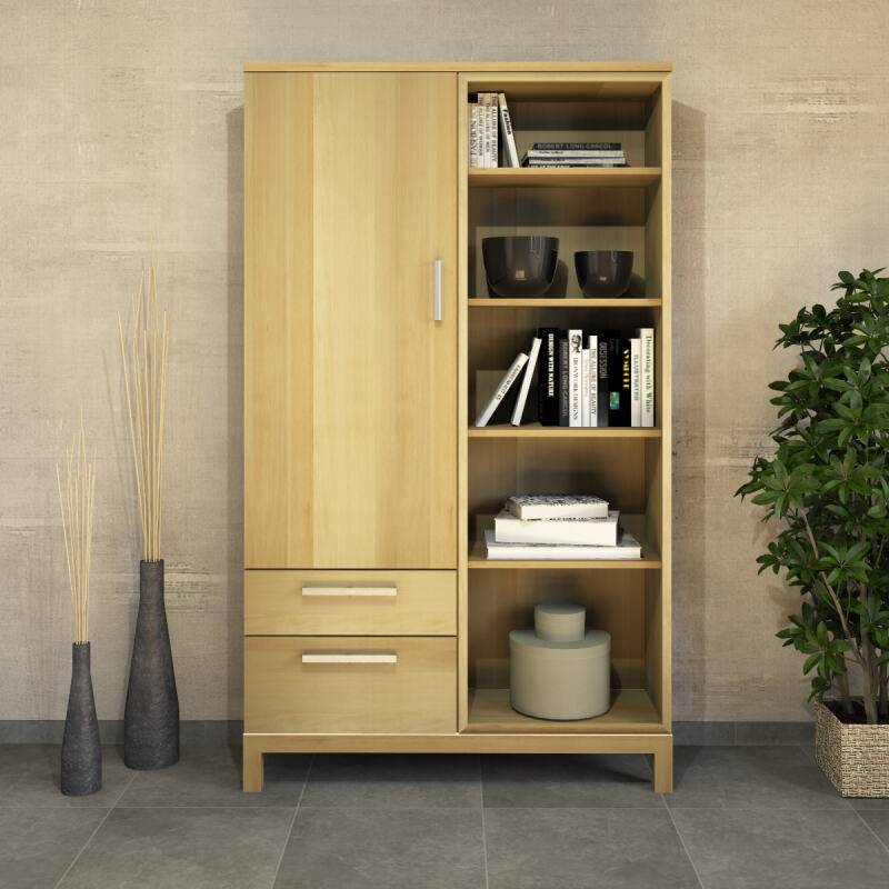 Massivholz Bücherschrank mit Regal rechts Buche von Göhring