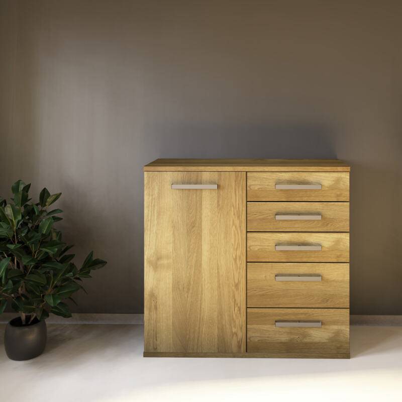 Massivholz Flachsockel-Kommode Eiche von Göhring