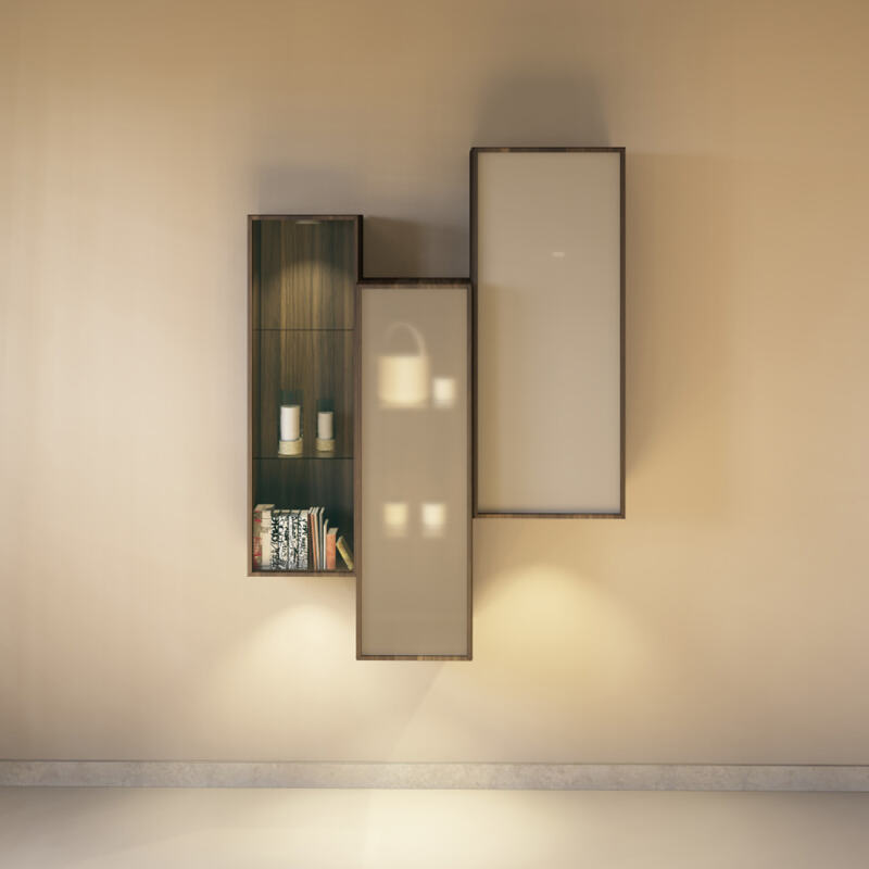 Massivholz Hänge-Vitrinen Nussbaum von Göhring