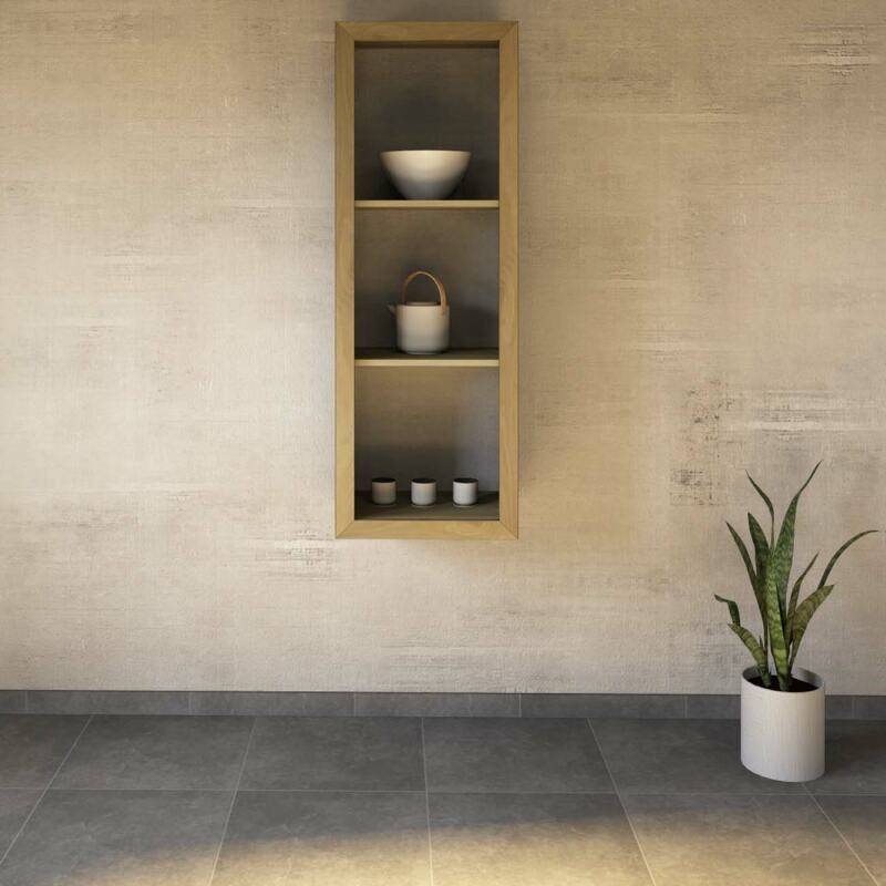 Massivholz Hängeregal - Tiefe 38 cm Wildeiche weiß geölt von Göhring