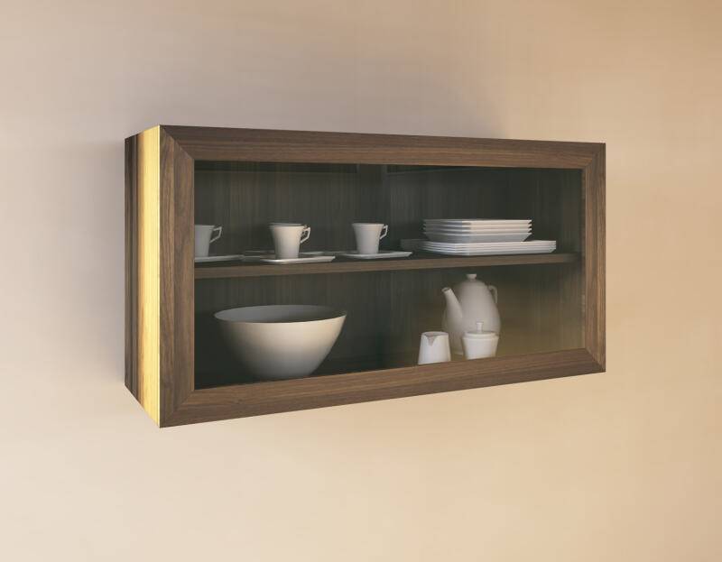 Massivholz Küchen-Hängeschrank mit Liftklappe Nussbaum von Göhring