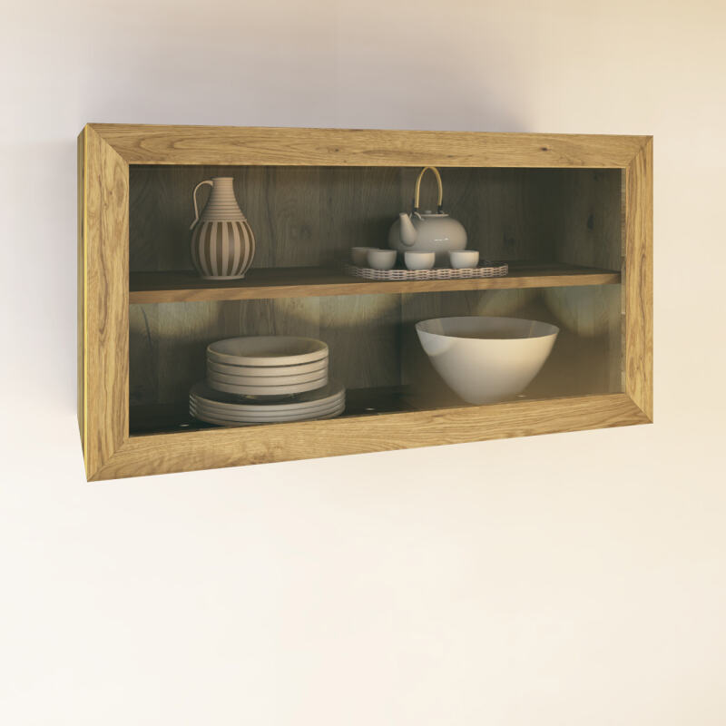 Massivholz Küchen-Hängeschrank mit Liftklappe Wildeiche von Göhring