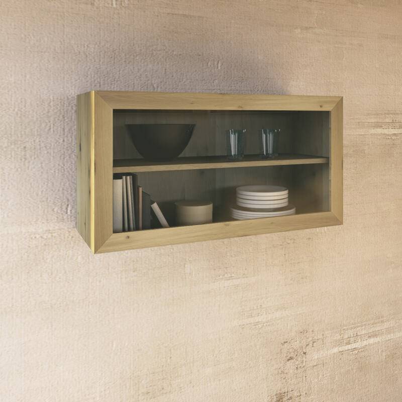 Massivholz Küchen-Hängeschrank mit Liftklappe Wildeiche weiß geölt von Göhring
