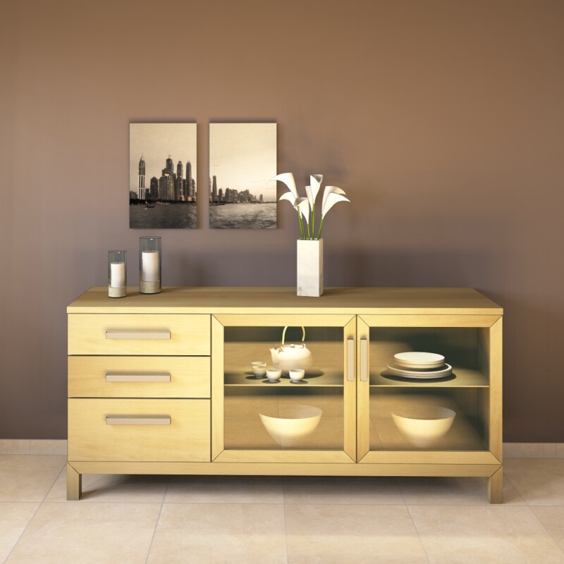 Massivholz Sideboard mit Glastüren Buche Massivholz Sideboard mit Glastüren Buche von Göhring