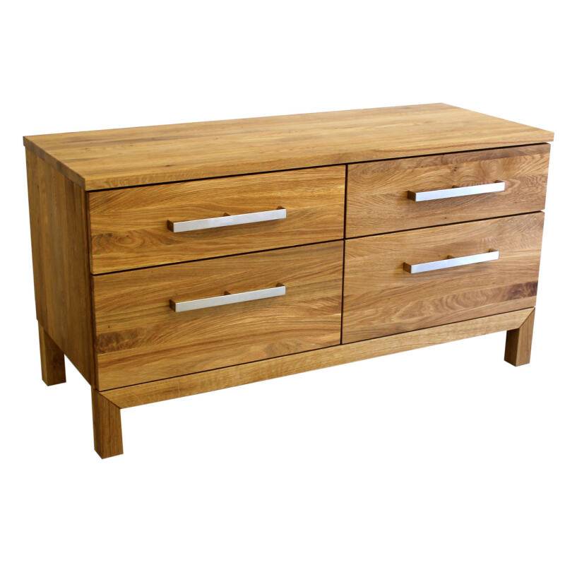 Massivholz TV Unterschrank mit 4 Schubladen 120 cm Eiche von Göhring