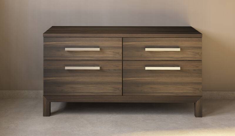 Massivholz TV Unterschrank mit 4 Schubladen 120 cm Nussbaum von Göhring