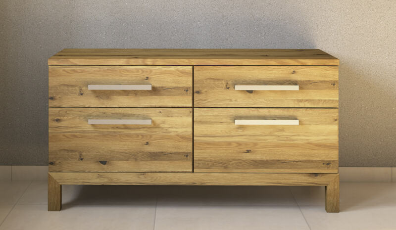 Massivholz TV Unterschrank mit 4 Schubladen 120 cm Wildeiche Massivholz TV Unterschrank mit 4 Schubladen 120 cm Wildeiche von Göhring