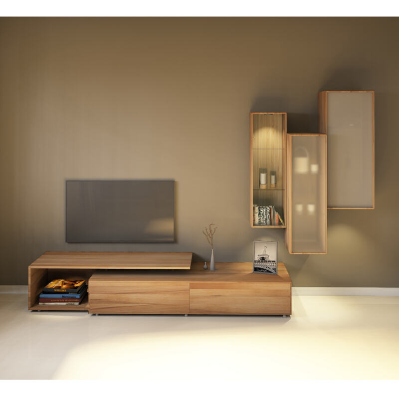 Massivholz TV-Wohnwand mit Hängeschränken Kernbuche Massivholz TV-Wohnwand mit Hängeschränken Kernbuche von Göhring