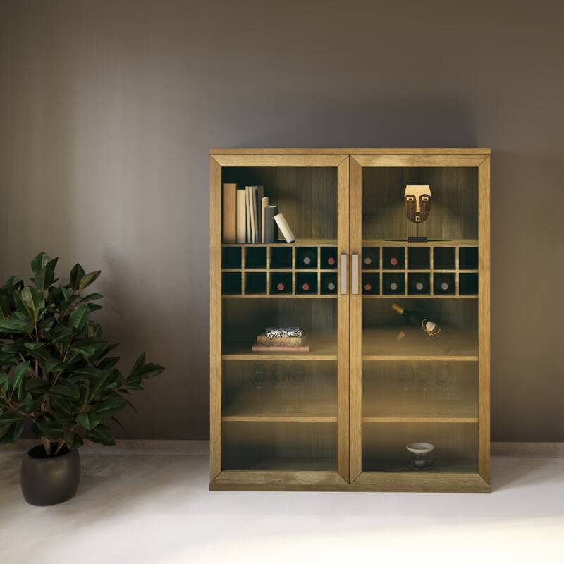 Massivholz Weinschrank Vitrine Eiche Massivholz Weinschrank Vitrine Eiche von Göhring