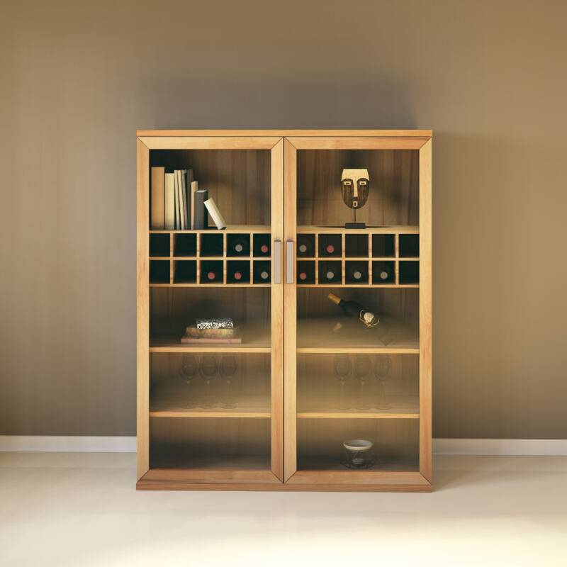 Massivholz Weinschrank Vitrine Kernbuche Massivholz Weinschrank Vitrine Kernbuche von Göhring