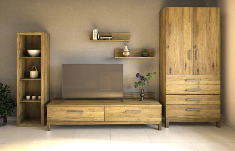 Massivholz Wohnkombination Wildeiche Massivholz Wohnkombination Wildeiche von Göhring