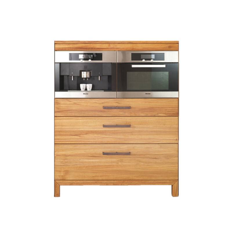 Mittelschrank mit Holzschubladen - für Microwelle & Backofen Buche von Göhring