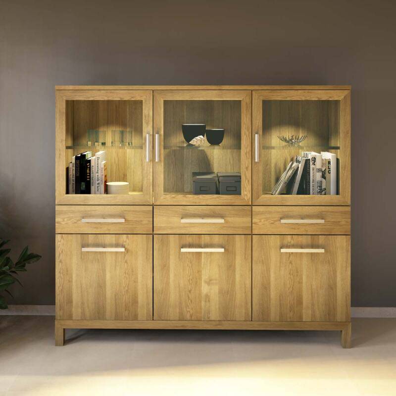 Moderne Buffet-Vitrine Massivholz Eiche Moderne Buffet-Vitrine Massivholz Eiche von Göhring