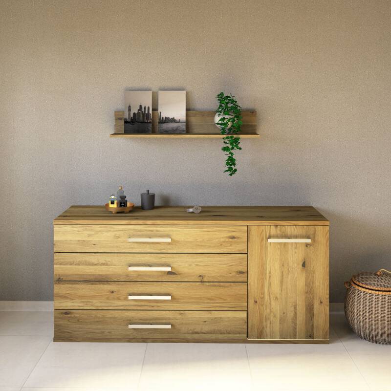 Modernes Massivholz Sideboard mit Flachsockel -170cm Wildeiche von Göhring