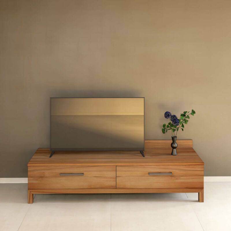 Modernes TV-Lowboard mit Schublade und Klappe - Tiefe 60,4 cm Kernbuche von Göhring