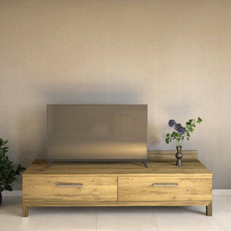 Modernes TV-Lowboard mit Schublade und Klappe - Tiefe 60,4 cm Wildeiche von Göhring