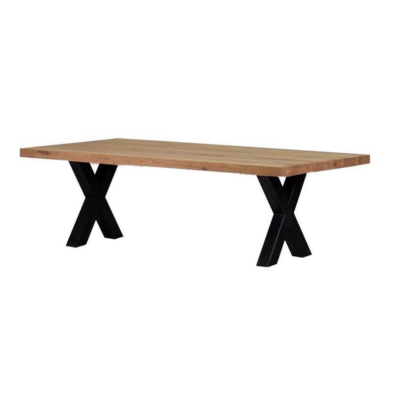 Rustikaler Massivholz Esstisch mit X Gestell 200 x 100 cm von Göhring