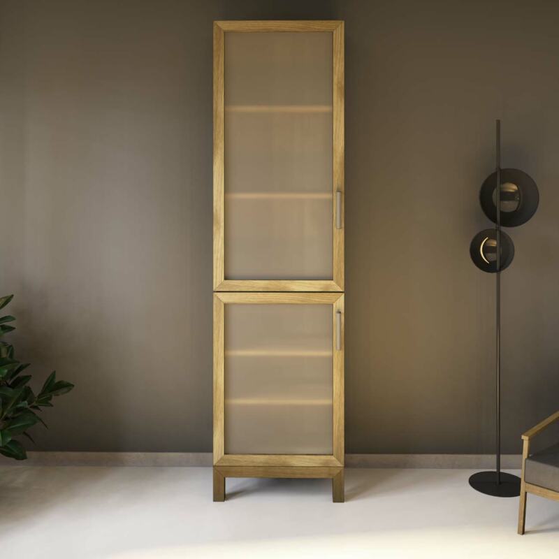 Schmaler Vitrinen Schrank - Tiefe 38 cm Eiche von Göhring