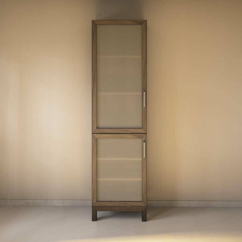 Schmaler Vitrinen Schrank - Tiefe 38 cm Nussbaum von Göhring