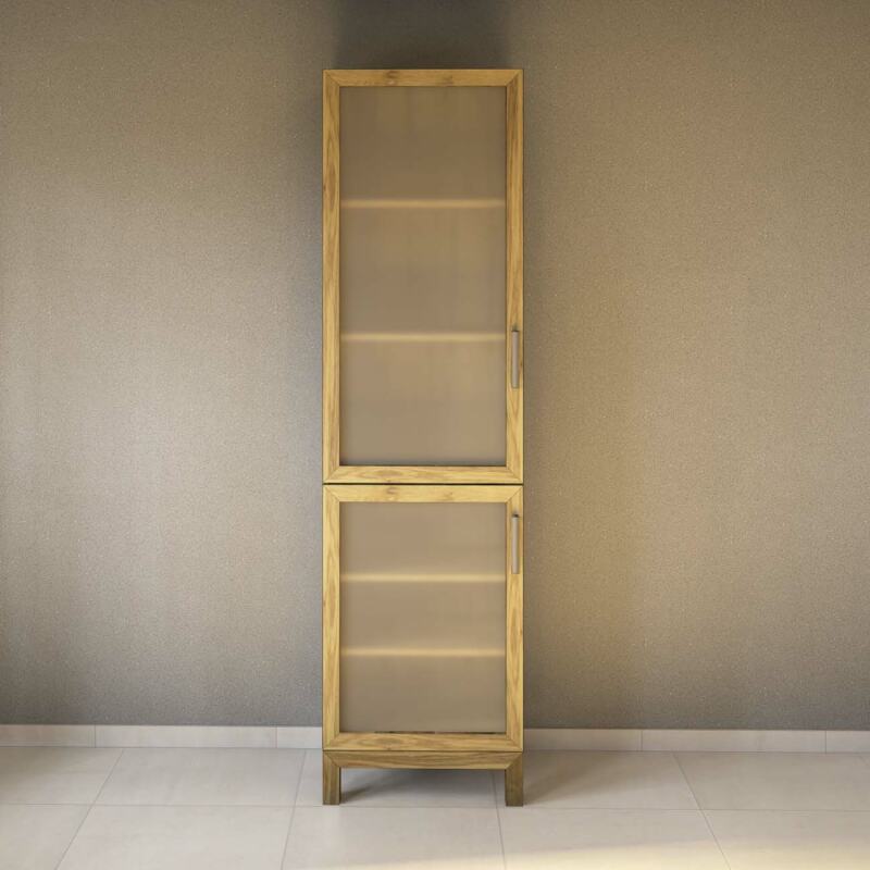 Schmaler Vitrinen Schrank - Tiefe 38 cm Wildeiche von Göhring