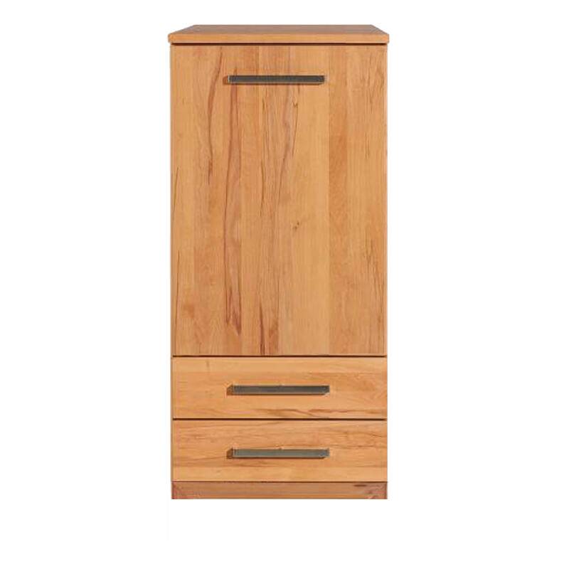 Schmales LINO Highboard Holz mit Flachsockel Wildeiche weiß geölt von Göhring