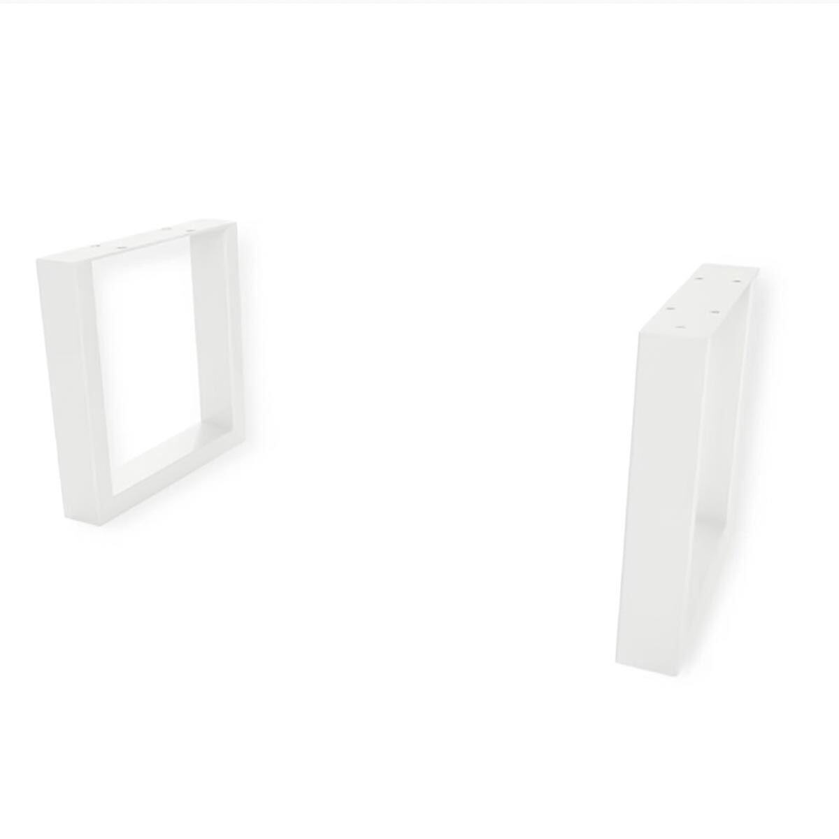 Set Gestell Couchtisch aus Metall U-Form weiß von Göhring