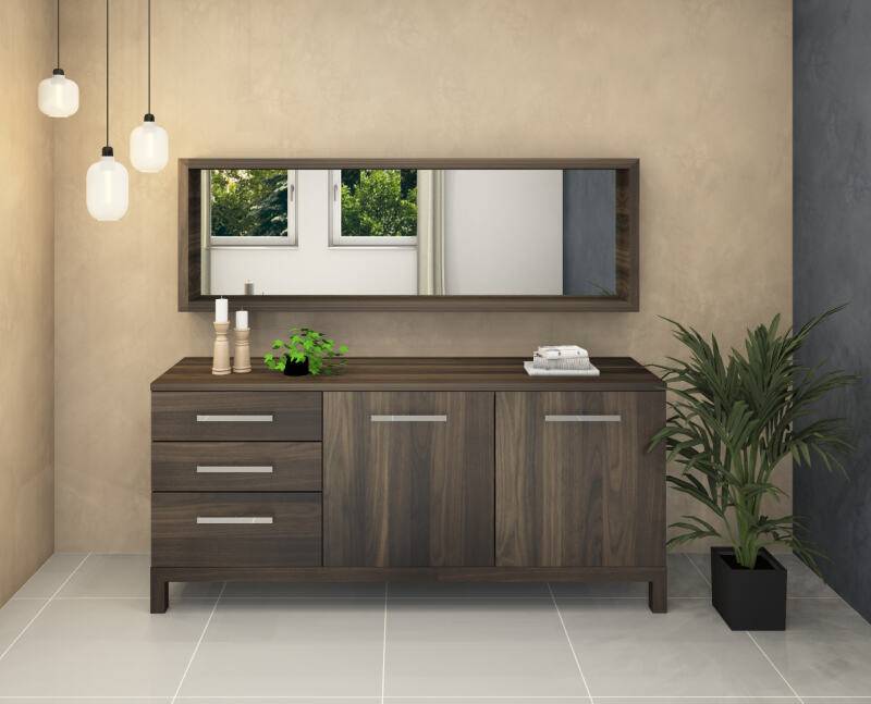 Set - Lino Massivholz Sideboard mit Spiegel Nussbaum Set - Lino Massivholz Sideboard mit Spiegel Nussbaum von Göhring