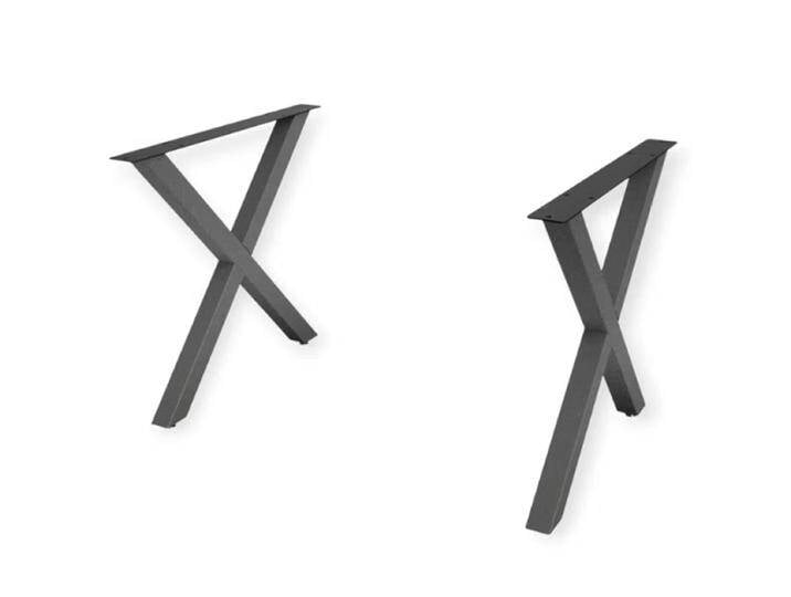 Tischbeine Set aus Metall X-Form schwarz von Göhring