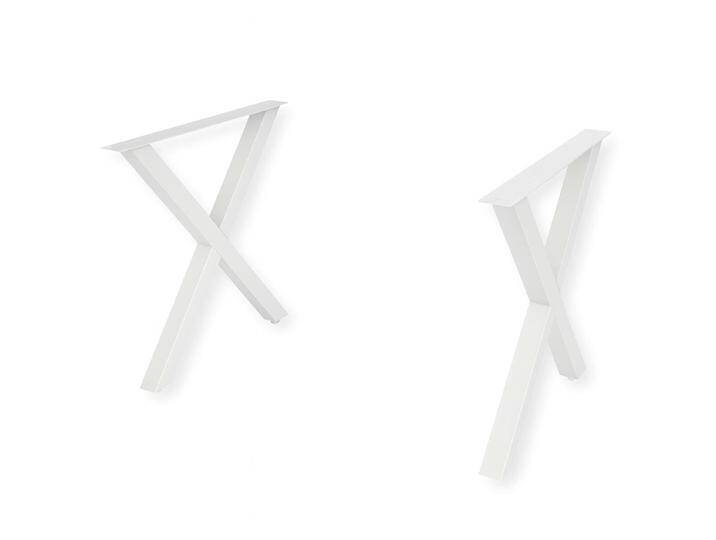 Tischbeine Set aus Metall X-Form weiß Tischbeine Set aus Metall X-Form weiß von Göhring