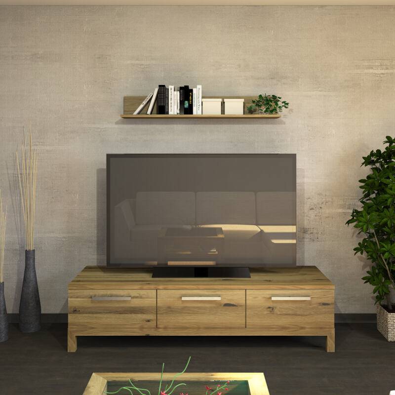 Wandboard freihängend - niedriges Rückenbrett 120cm Wildeiche von Göhring