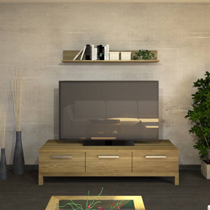Wandboard freihängend - niedriges Rückenbrett 140cm Eiche von Göhring