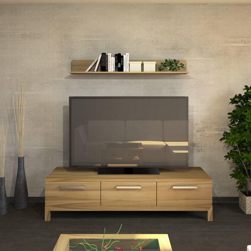 Wandboard freihängend - niedriges Rückenbrett 140cm Kernbuche von Göhring