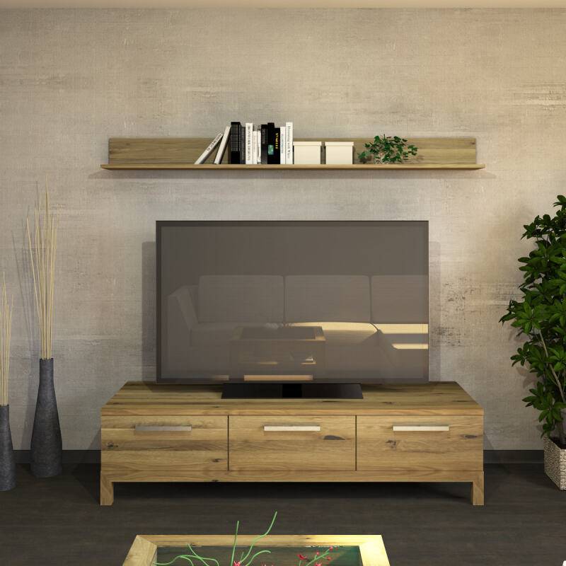 Wandboard freihängend - niedriges Rückenbrett 200cm Wildeiche von Göhring